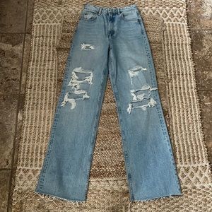 Zara, wide leg, fitted jeans